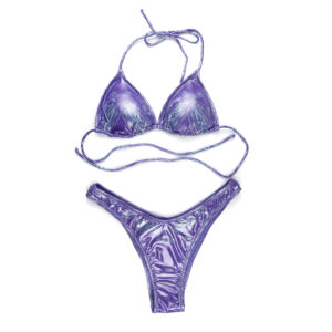 Bikini Triangolo Lucido con Slip Brasiliana EFFEK